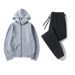 2025 Autumn Winter Zipper Sweatpants 2-Piece Sportswear Solid Color Couple Hoodie Sweatshirt Set_desvips.com