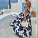 Women's Clothing Fashion Temperament Printed Midi-length Half-length Top and Skirt Two-piece Set_desvips.com