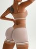 Color Blocked Push up Sports Vest Seamless Shoulder Straps Tight Fitting Running Fitness Shorts for Women_desvips.com