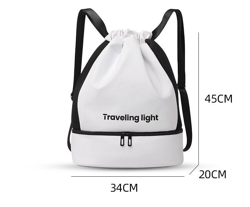 European And American Dry And Wet Separation Fitness Swimming Bag Tie-out Drawstring Shoulder Running Yoga Bag Waterproof Shoe Bin Bag_desvips.com