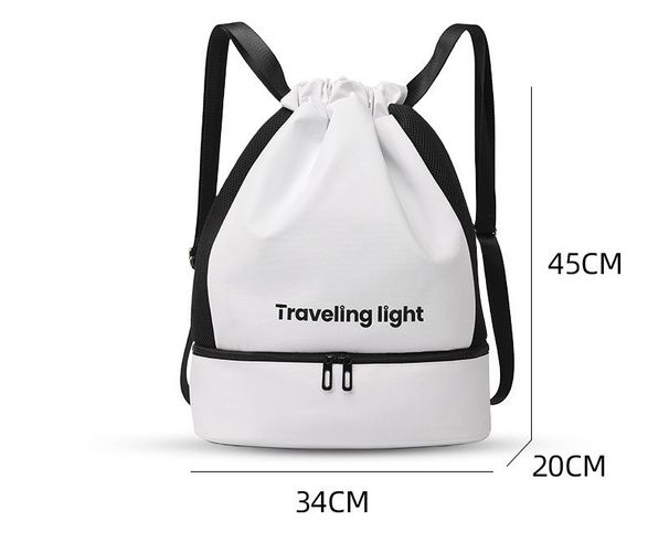 European And American Dry And Wet Separation Fitness Swimming Bag Tie-out Drawstring Shoulder Running Yoga Bag Waterproof Shoe Bin Bag_desvips.com