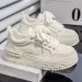 Printed Spring And Autumn Thick Soled Sneakers Men's Fashion Versatile Trendy Sports Casual Bread White Shoes_desvips.com