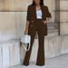 women pants set two piece sets turn down collar white blazer elegant coats matching sets work high waist long pants suits_desvips.com