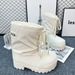 Fashion Snow For Women 2025 Winter Pointed Toe Chunky Ugly Drawstring Lace Thick Sole Shoes Short Tube Warm Cotton Boots_desvips.com