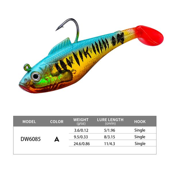 Simulated T-tail Soft Body Lead Fish Long Casting Lure Bait For Bass And Sea Fishing_desvips.com