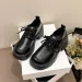 Spring 2024 New Black Platform Flats Women Loafers Slip On Boat Shoes Designer Quality Casual Leather Oxfords_desvips.com