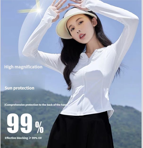 Summer New Ice Silk Hooded Wide Brim For Women Breathable UV Sports Cycling Sun Protection Clothing_desvips.com