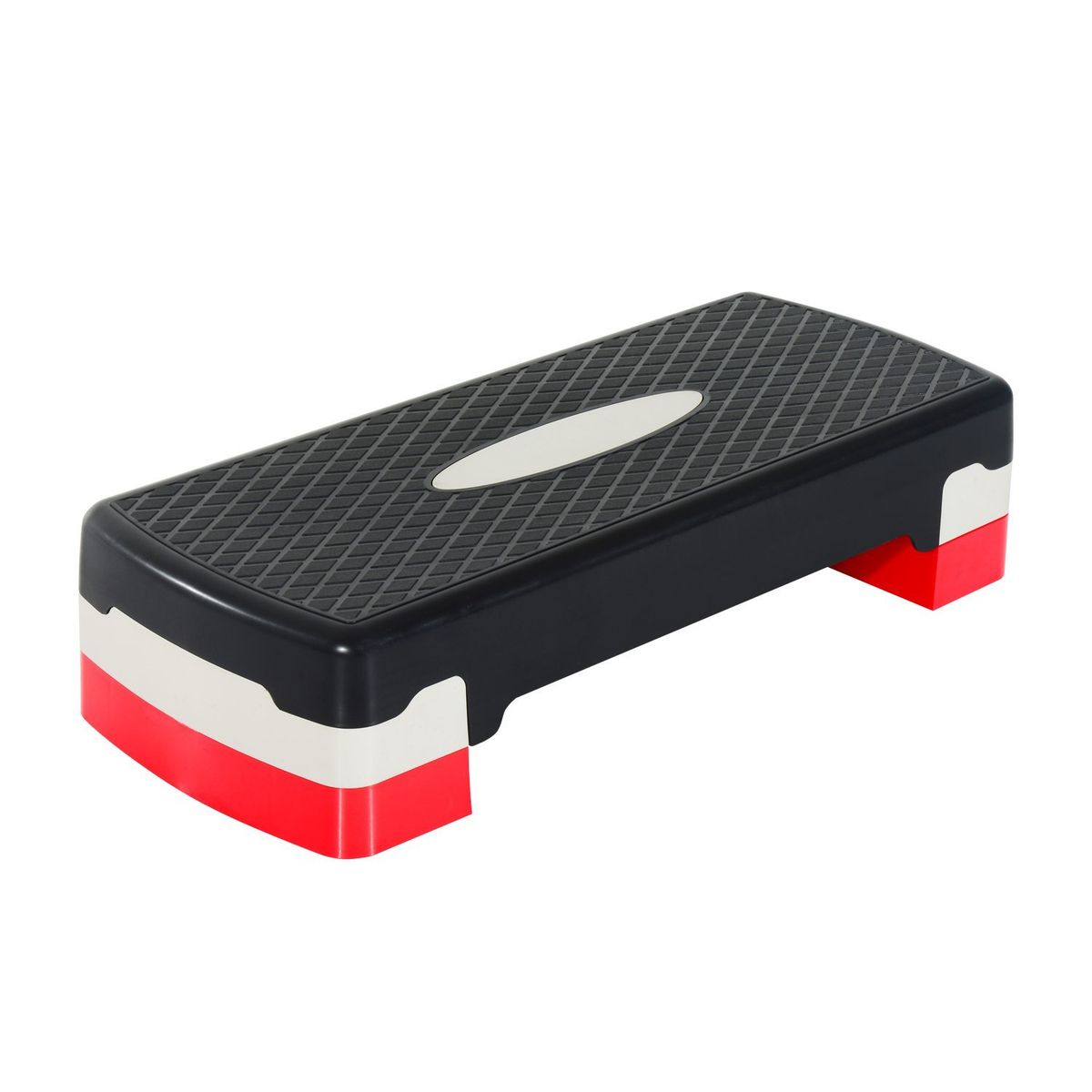 Stepper Aerobic Fitness Hauteur Reglable 2 Niveaux Surface Antiderapante PP 68 X 29 X 15 Cm Rouge Noir Et Gris_desvips.com