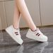 White Sneakers For Women 2025 Autumn Winter New Thick Sole Height Increasing Casual Pair With Skirts Versatile_desvips.com