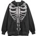 Zipper Hoodie Cool Internet Celebrity Hooded Cardigan Skeleton New Print Top Jacket_desvips.com