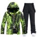 001 New Men's Windproof Warm Thickened Ski Jacket And Pants Set Snowboarding Suit_desvips.com