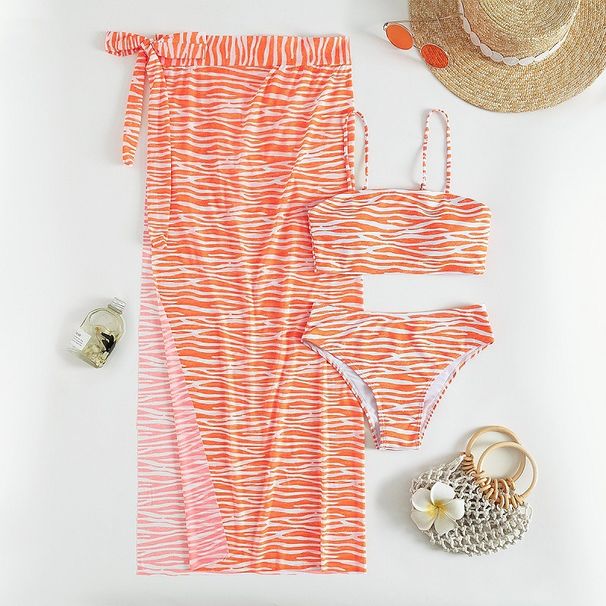 Women's Sexy 3-Piece Bikini Set - Classic Halter Triangle Top & High-Waisted Bottom With Sheer Cover-Up Adjustable Ties & UV Protection_desvips.com