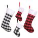 001 Qiaochi 2024 Cross-Border New Product Festive Atmosphere Decoration Large And Small Two-Color Plaid Christmas Stocking_desvips.com