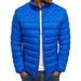 Winter Men's Diamond Pattern Casual Stand Collar Slim Fit Solid Color Coat Warm Cotton Jacket_desvips.com