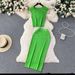 Women's Clothing sleeveless tops all match high waist skirt temperament lady style two piece suit_desvips.com