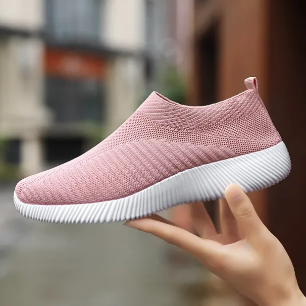 Customizable Lightweight Slip-on Vulcanized Women Sneakers Slip On Flats Shoes_desvips.com