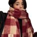 Korean Style Atmosphere Scarf Women Winter 2025 New Red Christmas Plaid Versatile Neck Warmer For Students Wholesale_desvips.com