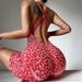 Women's Leopard Print Yoga Bodysuit Backless Design Fitness Sportswear Jacquard Fabric Hot Selling Running Tights_desvips.com