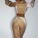 Women's Clothing autumn and winter sexy navel-baring long-sleeved top solid color micro-flared pants two-piece set_desvips.com