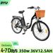 DYU C6 Electric Bike For Adults 26" City Urban E-Bike With Basket 350W Motor 36V 12.5Ah Battery_desvips.com