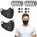 2x Waschbar Wiederverwendbar Halbe Gesichtsbedeckung Atemgerät Staub Maske Mit Ersatzfilter Sport Arbeitsplatz Anti-Verschmutzung Gesichtsschutz_desvips.com