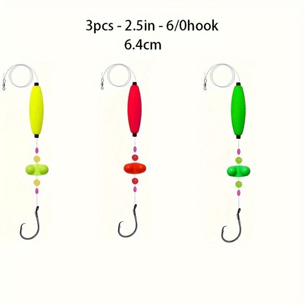 3pcs Catfish Rigs Catfish Float Rigs Catfishing Tackle Santee Rig 6/0 8/0 Circle Hooks For Peg Floats Catfish_desvips.com