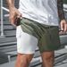 Men's Quick-Dry Beach Running Shorts - 2-Layer Mesh Liner For Gym & Swimming (European Fit Black/Blue/Navy)_desvips.com
