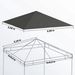 Ersatzdach Für Pavillon 3 X 3 M Wasserabweisend Pavillondach UPF30+ Ersatzbezug Oxford-Stoff, 370 G/m², Grau_desvips.com