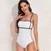2025 Conservative Tummy Control Slimming Women's Adjustable Strap Swimsuit Fashion Striped Color Block Swimwear_desvips.com