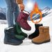 Women's Winter Snow Boots With Fleece Lining, Mid-Calf Height, PU Anti-Slip Sole, Waterproof & Warm, Plus Sizes Available (36-45 EU)_desvips.com