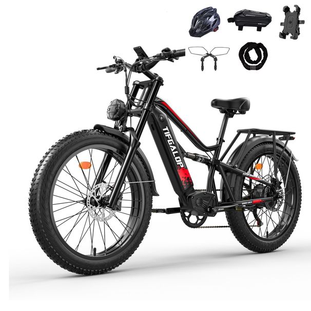 Tifgalop ES7 Adult Electric Bike 26 Inch 750W 52V 19AH Full Suspension Mountain Bike_desvips.com