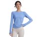 Quick-drying Elastic Sports Long-sleeved Running T-shirt Women's Slim Yoga Clothes Pilates Training Fitness Top Breathable_desvips.com