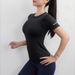 Women's Summer Gym Sports Top Round Neck Short Sleeve Quick-Dry Running T-Shirt Elastic Tight Yoga Shirt_desvips.com