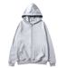 Unisex Zipper Cardigan Hooded Sweatshirt Solid Color Sportswear Autumn Winter Fleece Loose Top_desvips.com