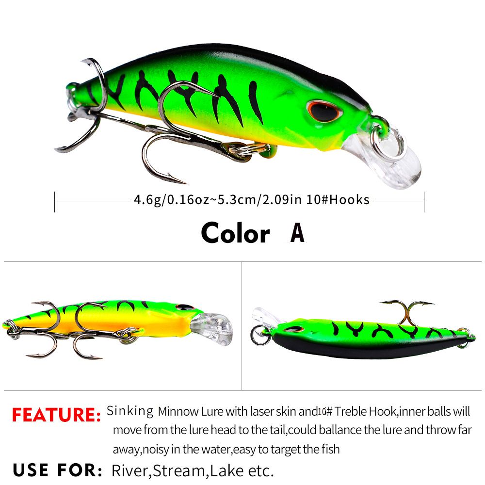 Submerged Minnow Lua 5.3cm 4.6g Freshwater Bass Lure Bionic Plastic Hard Bait Fishing Gear Supplies_desvips.com
