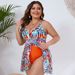 2024 New Women's Sexy Backless Fashion Printed Mesh Splicing Plus Size Swimsuit_desvips.com