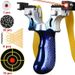 Non-Slip Shooting Bag Hunting Gradient Rubber Band Steel Ball Laser Slingshot Outdoor Blue Aiming Practice_desvips.com