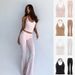 European American Light Pink Unmarked Yoga Pants Halter Neck Strap Floor Length Flare Long Fitness & Body Building Clothes For Women_desvips.com
