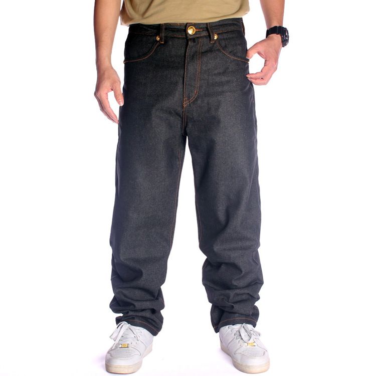 European And American Style Trends: Hip-hop Loose Straight Skateboard Pants, Embroidered Street Dance, Hip-hop Jeans, Men's Plus Size_desvips.com