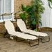 2er Set Sonnenliege Klappbar Gartenliege Mit Sonnendach 5-Fach Höhenverstellbarer Rückenlehne Braun_desvips.com
