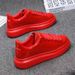 Red Lacquered Men's Fashion Black Casual Skateboard Outdoor Tennis Walking Shoes Universal Men And Women_desvips.com
