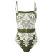 Gathering Fashion Sexy Swimsuit Women's Two-piece Chiffon Long Dress Swimsuit Set_desvips.com
