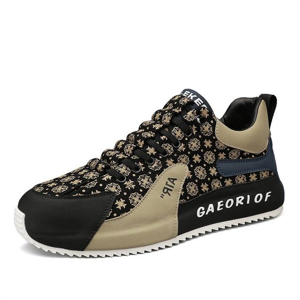 2025 Fashion Sneakers Men's Artificial PU Splicing Low Help Lace-Up Non-Slip Lightweight Running Shoes 39-44_desvips.com