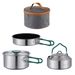 3Pcs Camping Cooking Set Included Carry Bag Folding Handle Pot Pan Kettle Camping Cookware For Picnic Trekking Fishing Home_desvips.com