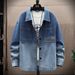 Retro washed spring and autumn new style outerwear, vintage men's denim jacket, loose and trendy versatile shirt top jacket_desvips.com