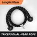 Double-Ended Bicep Training Rope, Gym Accessory, Surface Handle, Black Double-Ended Pull-Up Rope_desvips.com