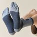 3 Pairs Fleece Toe Men Autumn Winter Warm Five Finger Man High Quality Cotton Sports Crew Socks Running_desvips.com
