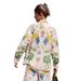Women's clothing fashion linen print loose casual macaron long-sleeved suit_desvips.com
