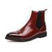 Large Size Men's High Top Pointed Leather Shoes British Fashion Business Slip-On Ankle Boots_desvips.com