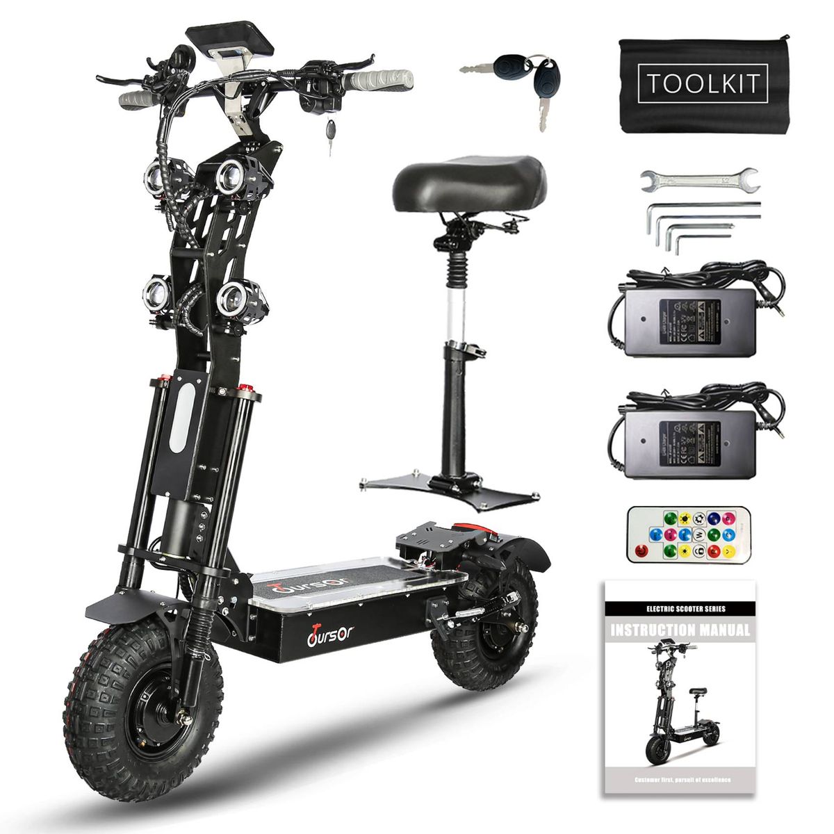 X14 10000W Dual Motor 72V40Ah Battery Electric Scooter 14 Inch Tyres Max Speed 65Mph Range 75Miles Lcd Display Foldable Escooter_desvips.com